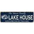 thumbnail image 1 of The MOORE Family Lake House Sign 6x18 Metal Fishing Cabin Decor 206180101016, 1 of 1