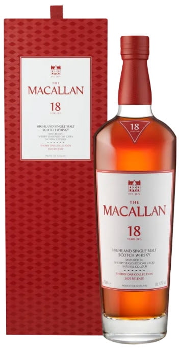 The Macallan Sherry Oak Cask Single Malt Scotch Aged 18 YR, 750 ml