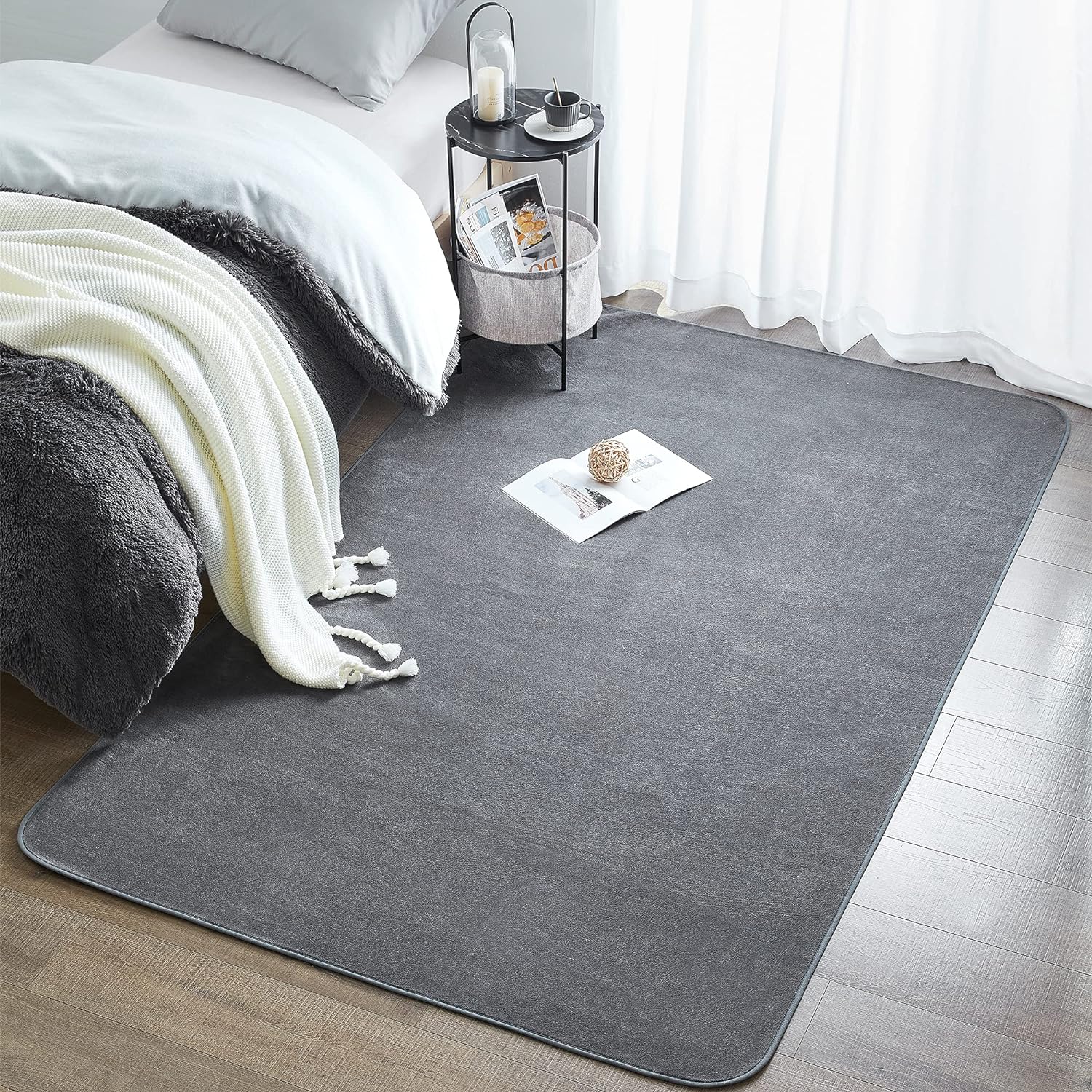 The Machine Washable Dorm Rug Steele Gray 6 X 9