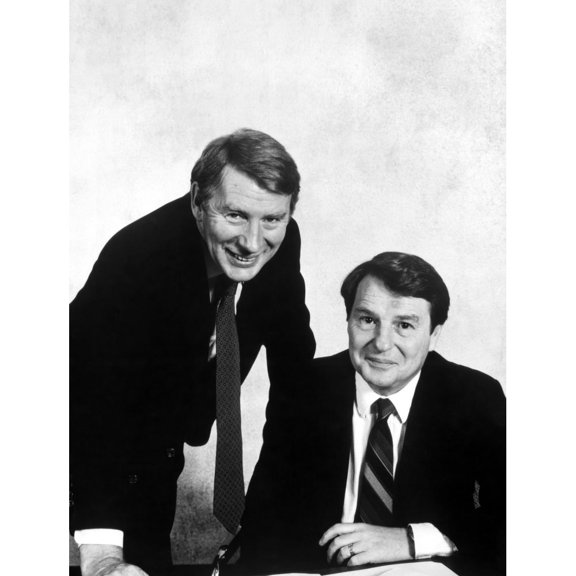 The Macneil/Lehrer Newshour L-R: Robert Macneil Jim Lehrer 1975- ���Pbs/Courtesy Everett Collection Poster Print