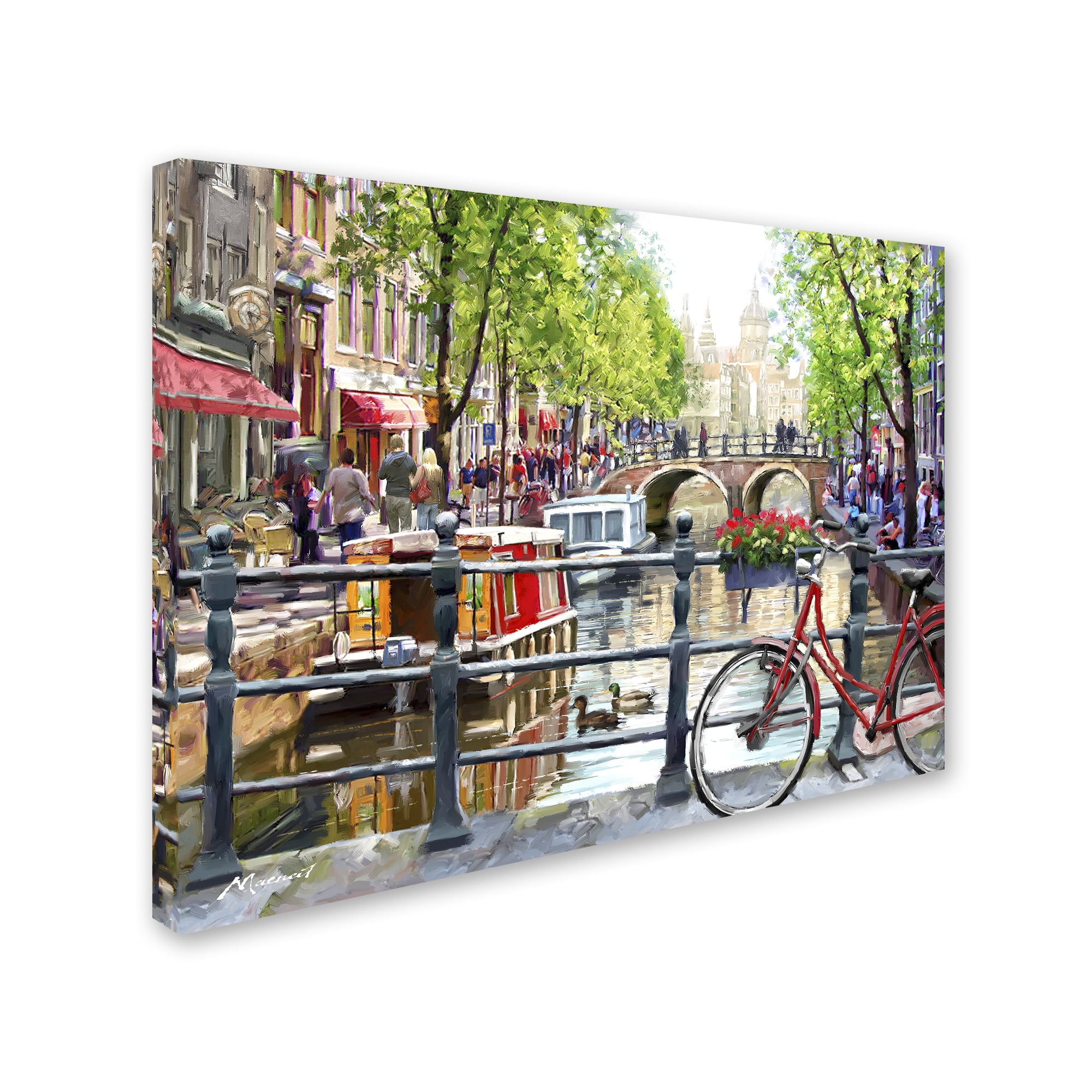 Colorful Amsterdam Landscape Canvas Art for Kids' Nursery
