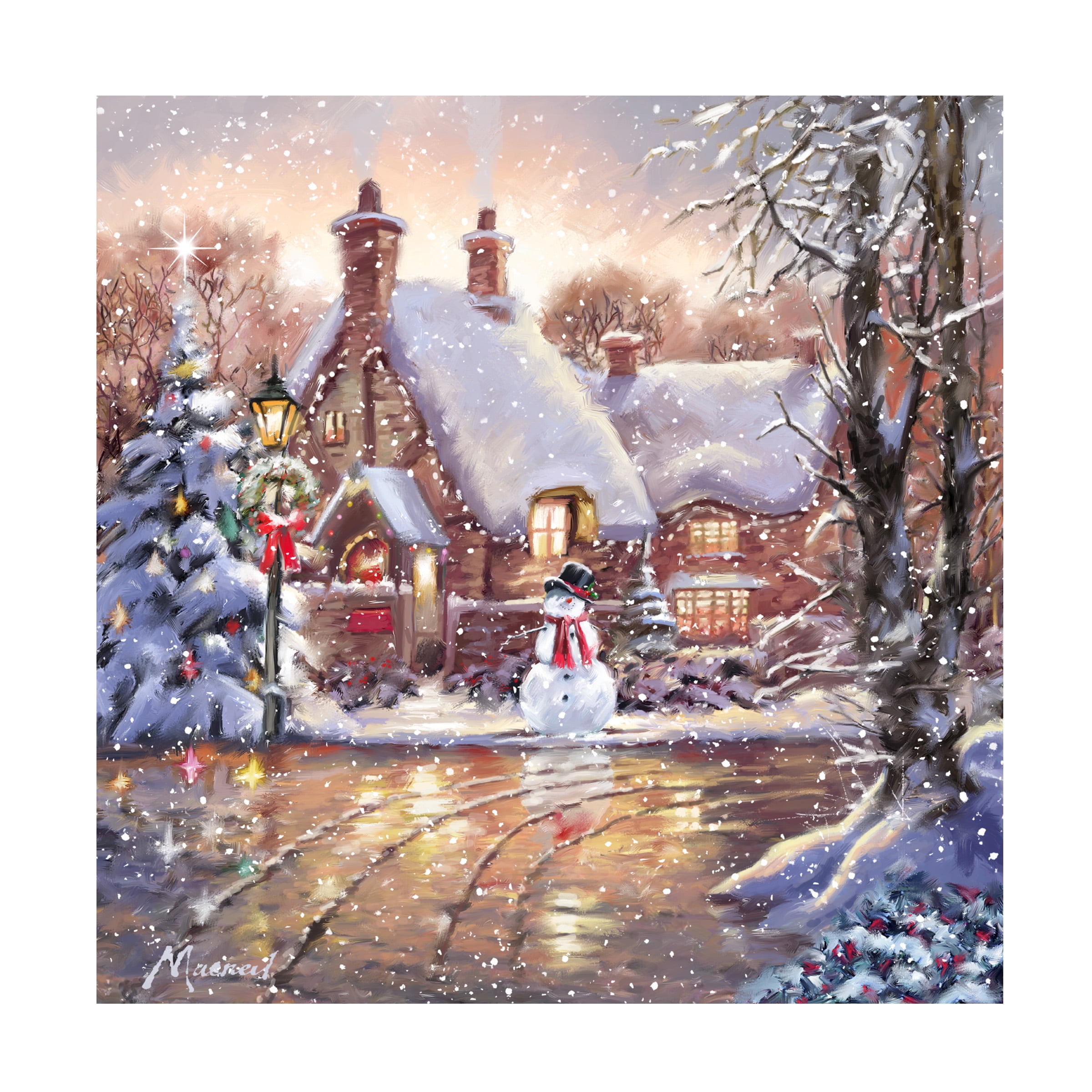 The Macneil Studio 'Snowman Cottage' Canvas Art