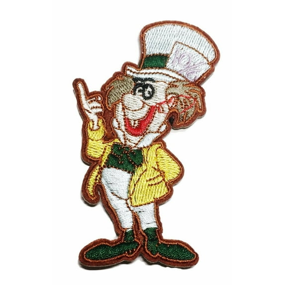 The Mad Hatter 3 1/2" Tall Embroidered Iron On Patch