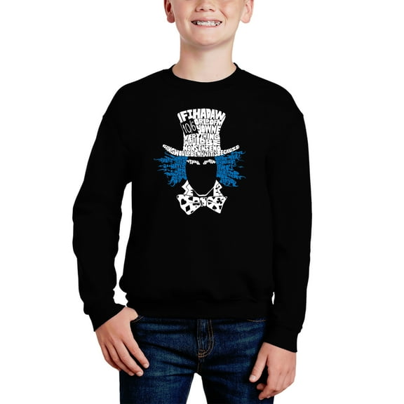 The Mad Hatter - Boy's Word Art Crewneck Sweatshirt