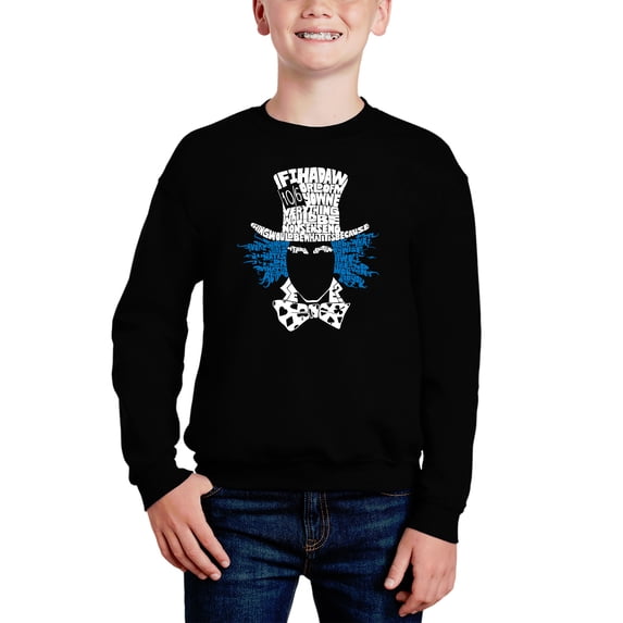 The Mad Hatter - Boy's Word Art Crewneck Sweatshirt
