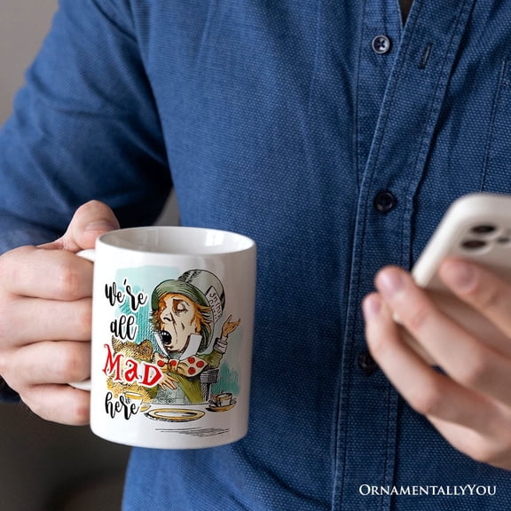 The Mad Hatter Tea Party Personalized Mug, Vintage 1860s Alice's Adventure in Wonderland