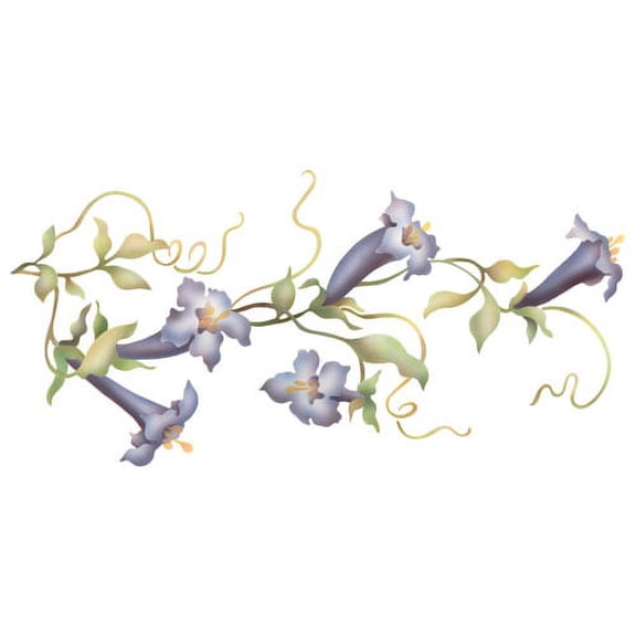 The Mad Stencilist Trumpet Vine Wall Stencil; TMS703