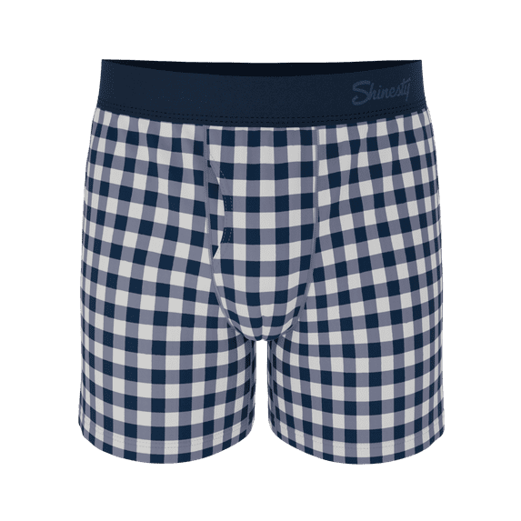 The Mad for Plaid - Shinesty Navy Gingham Boxers Large