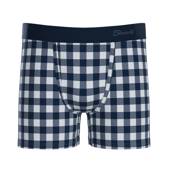 The Mad for Plaid - Shinesty Navy Gingham Boy's Boxer Briefs  2/3