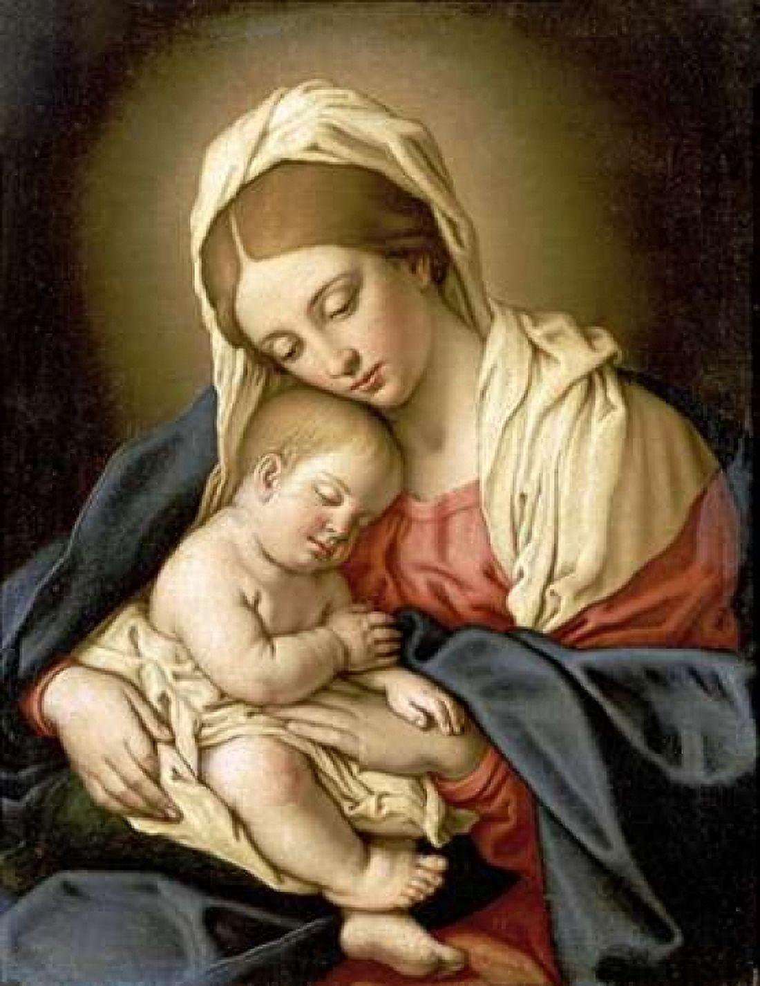 The Madonna and Child Canvas Art - Giovanni Battista Salvi (22 x 28)
