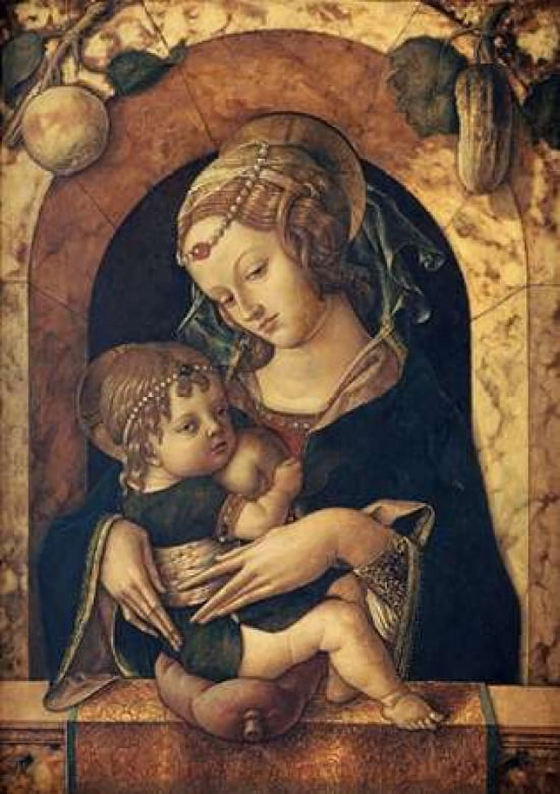 The Madonna and Child at a Marble Parapet Canvas Art - Carlo Crivelli (20 x 28)