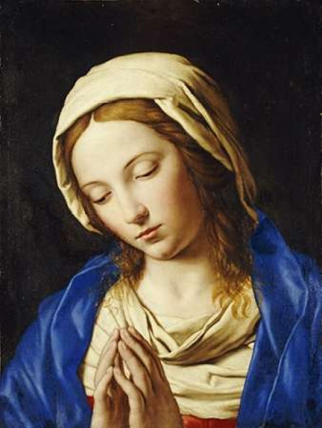 The Madonna at Prayer Canvas Art - Giovanni Battista Salvi (18 x 24)