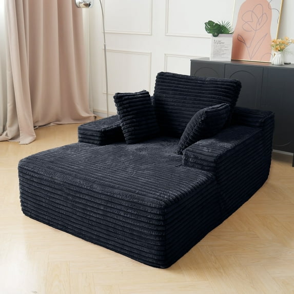 Magic Home Modern Loveseat Sofa Lazy Sofa Floor Sofa Foam Sofa Bean Bag Chair for Bedroom,Living Room,Apartment and Small Space,Double Seat Sofa,Yellow