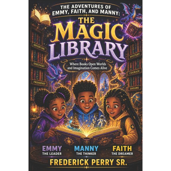 The Adventures of Emmy, Faith, and Manny The Magic Library, (Paperback)