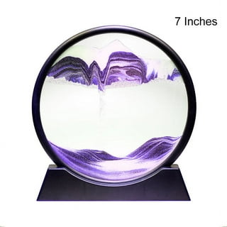 3D Moving Sand Art Picture Decor, Deep Sea Sandscape Liquid Motion, Round Glass, Mobile Sand Painting Relaxing Gifts, Large Desktop Decorations/Toys