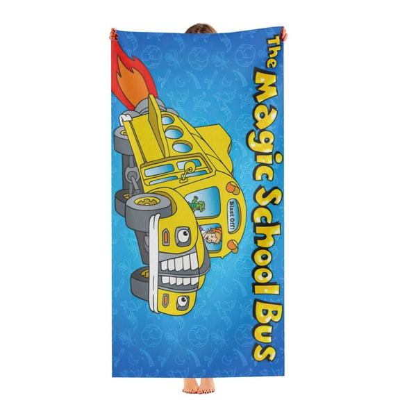 The Magic School Bus Beach Towel Quick Drying Microfiber Pool Towel 30"x60" Birthday Gift