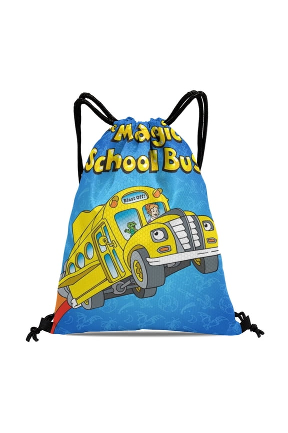 The Magic School Bus Rides Again Drawstring Backpack Bag Party Favors Goodies Merch Gym Waterproof Swimming Beach Fans