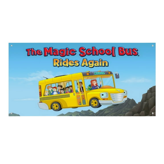 The Magic School Bus-Theme Backdrops Banner Birthday Party Decor Supplies Personalized Party Backdrop Decoration,5x3ft150x90cm