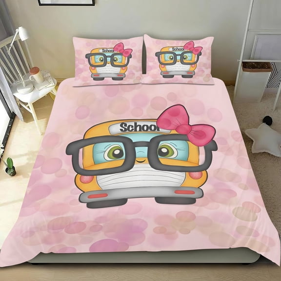 The Magic School Bus Themed Bed Sheet Set Three Piece Set 53x79 Inches Comfortable And Skin Friendly Unique Design Creating A Star Studded Night
