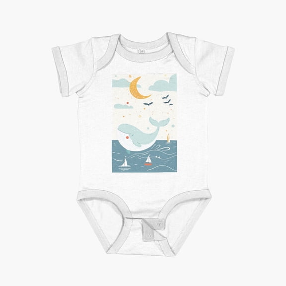 The Magic Whale of the Oceans Short Sleeve Baby One-Piece - 343