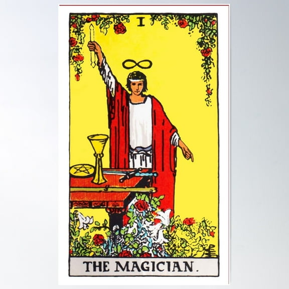 The Magician Tarot Card Poster Wall Art, Modern Wall Decor For Living Room Bedroom, 8x12 UNFRAMED