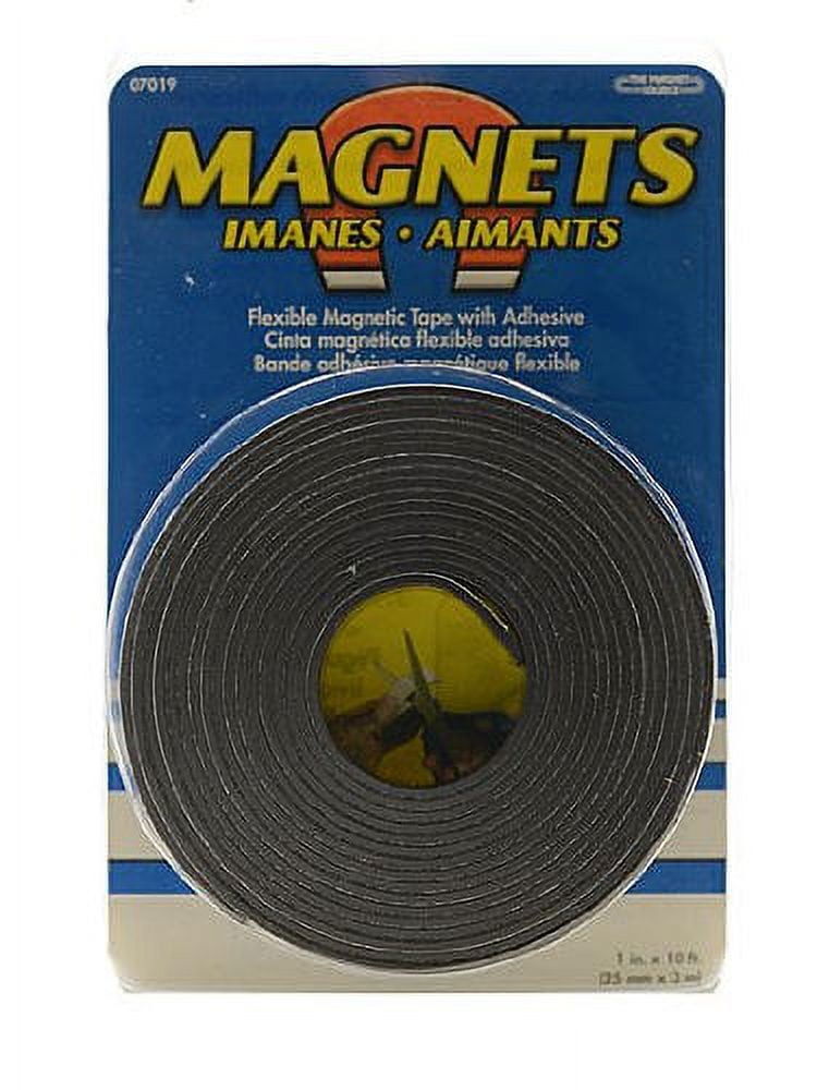 Magnetic Strips 2 Rolls Flexible Magnet Tape with Adhesive Backing (Each 10 Feet x 1/16 Thick x 1/2 Wide) Anisotropic Flexible Magnet Tape Roll