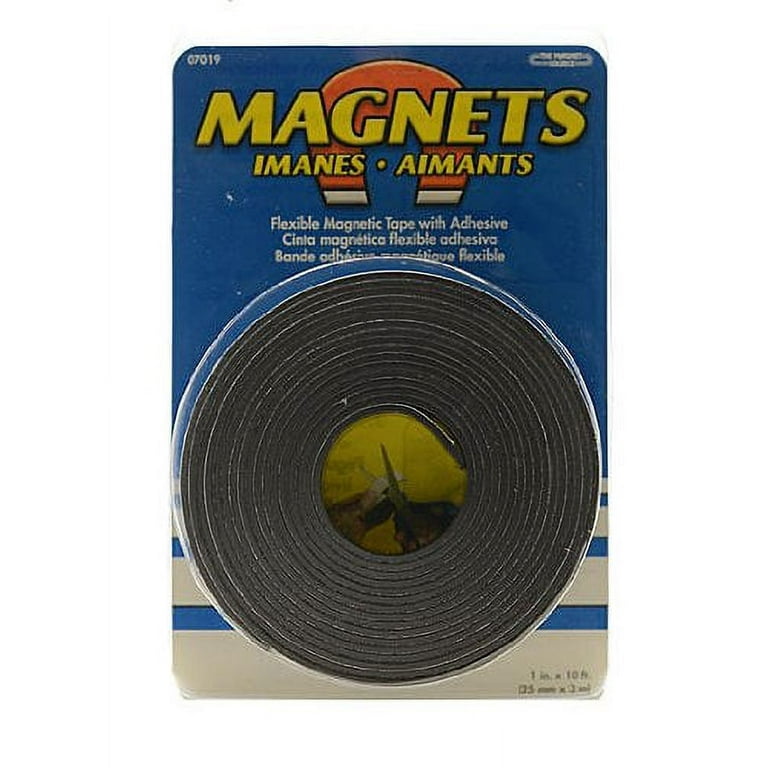 Gwybkq Magnetic Tape 3 Rolls 30ft Flexible Magnet Strips with Strong Adhesive Backing (Each 10 Feet x 1/16 Thick x 1/2 Wide) Anisotropic Magnetic