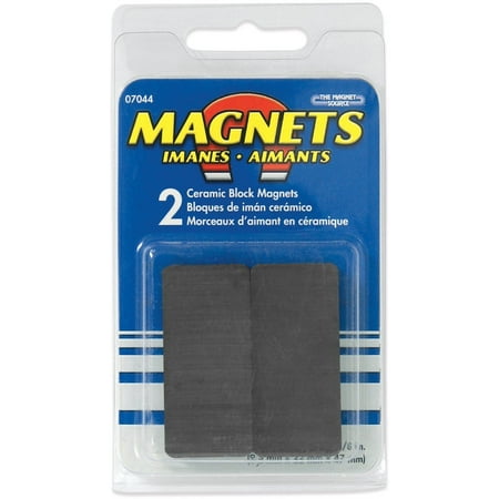 The Magnet Source Ceramic Block Magnet TMS7044 - 3 Lb Pull Force - 2 Pieces, 1.87 In, Pack Of 3