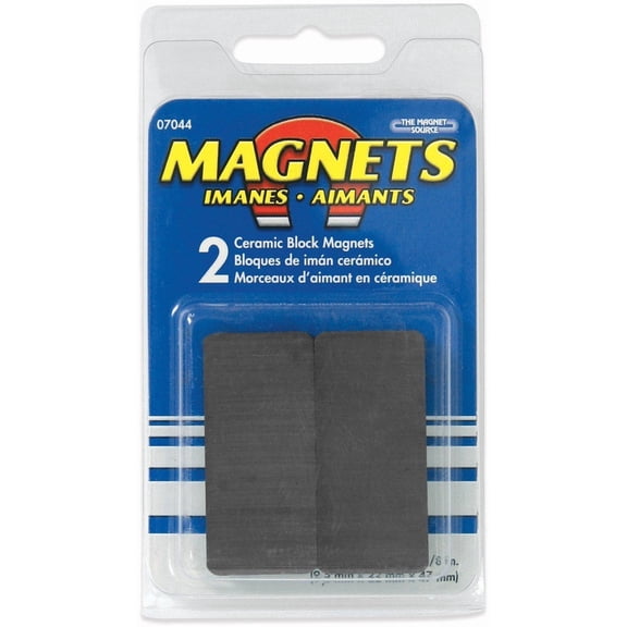 The Magnet Source Ceramic Block Magnet TMS7044 - 3 Lb Pull Force - 2 Pieces, 1.87 In, Pack Of 3