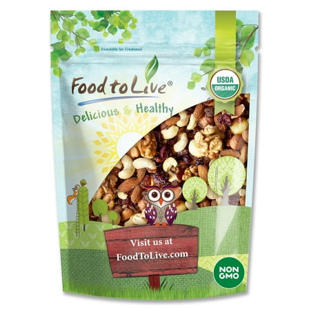 The Magnificent Seven Mix of Raw Organic Nuts and Berries, 0.5 Pounds — Non-GMO, Raw, Vegan, Kosher — by Food to Live