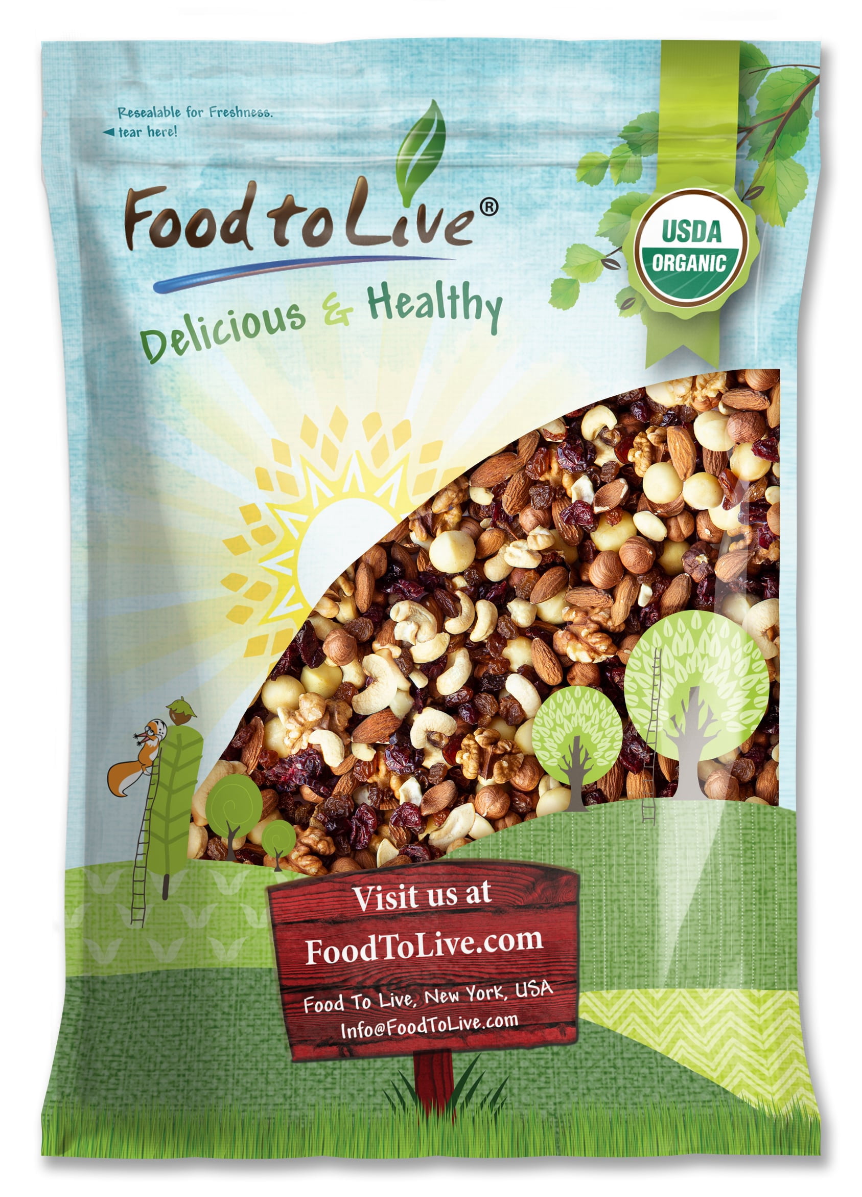 The Magnificent Seven Mix of Raw Organic Nuts and Berries, 4 Pounds — Non-GMO, Raw, Vegan, Kosher — by Food to Live