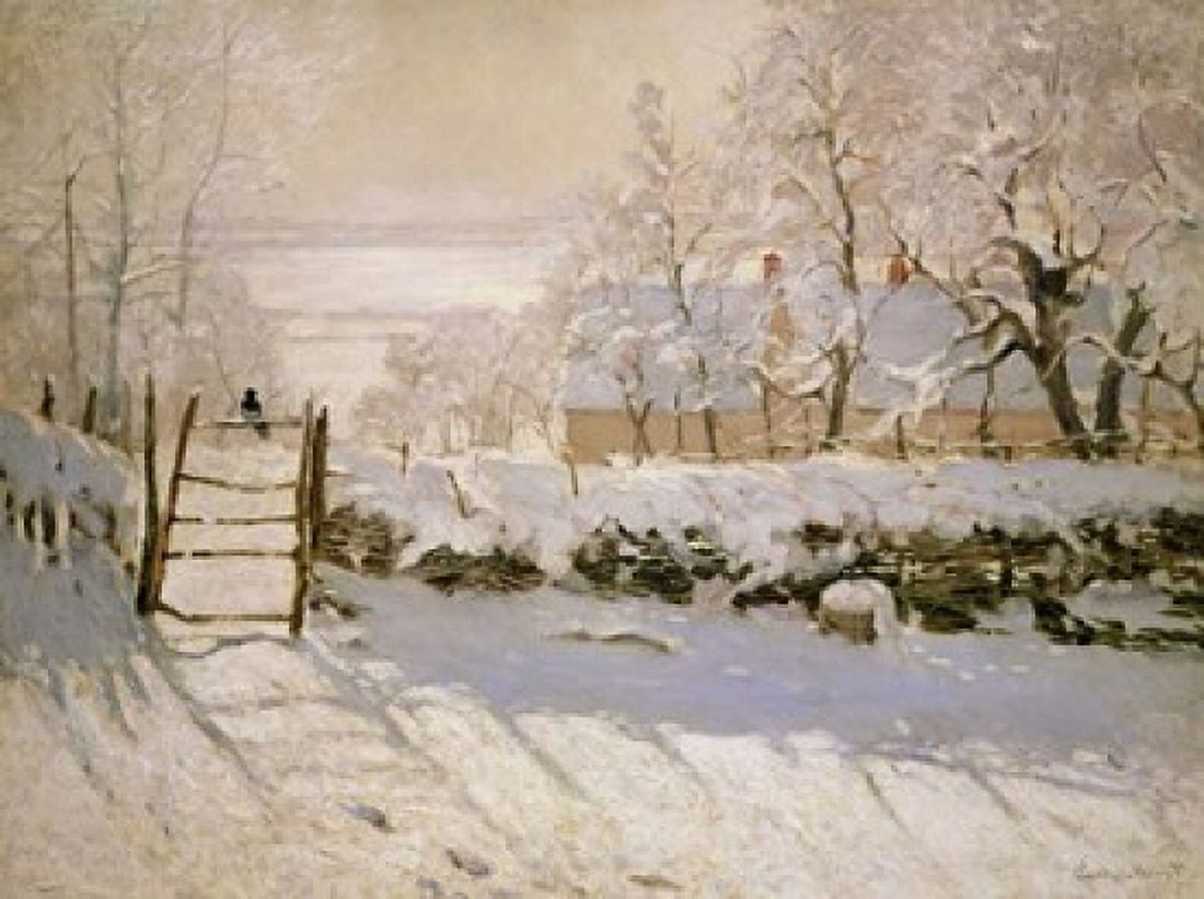 The Magpie 1869 Canvas Art - Claude Monet (16 x 12)