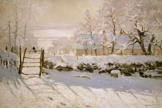 The Magpie 1869 Canvas Art - Claude Monet (36 x 24)