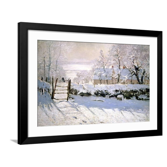 The Magpie, 1869 Framed Premium Giclee Print by Claude Monet, 32" x 24", Sold by Art.com