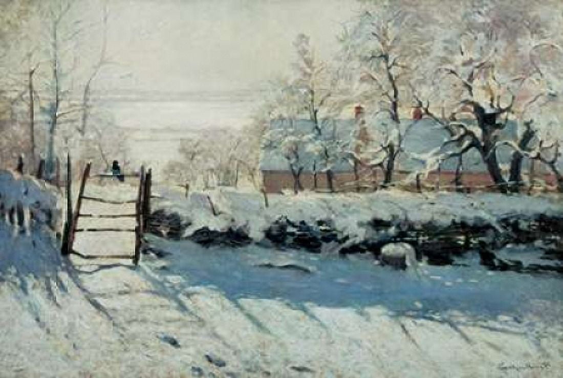 The Magpie Canvas Art - Claude Monet (24 x 36)