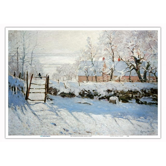 The Magpie - From an Original Color Painting by Claude Monet c.1869 - Master Art Print 10in x 14in