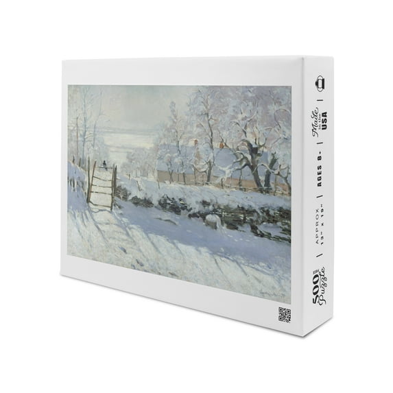 The Magpie, Masterpiece Classic, Artist: Claude Monet c. 1868 (19x27 inches, Premium 500 Piece Jigsaw Puzzle for Adults and Family, Made in USA)