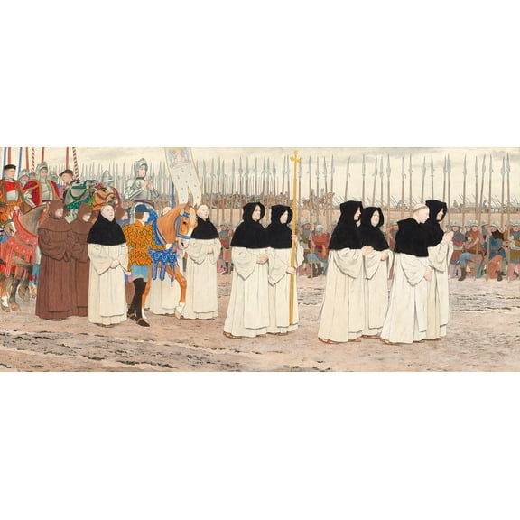 The Maid in Armor on Horseback (Joan of Arc series: III) by Louis Maurice Boutet de Monvel - 12" x 18" Art Print Wall Decor