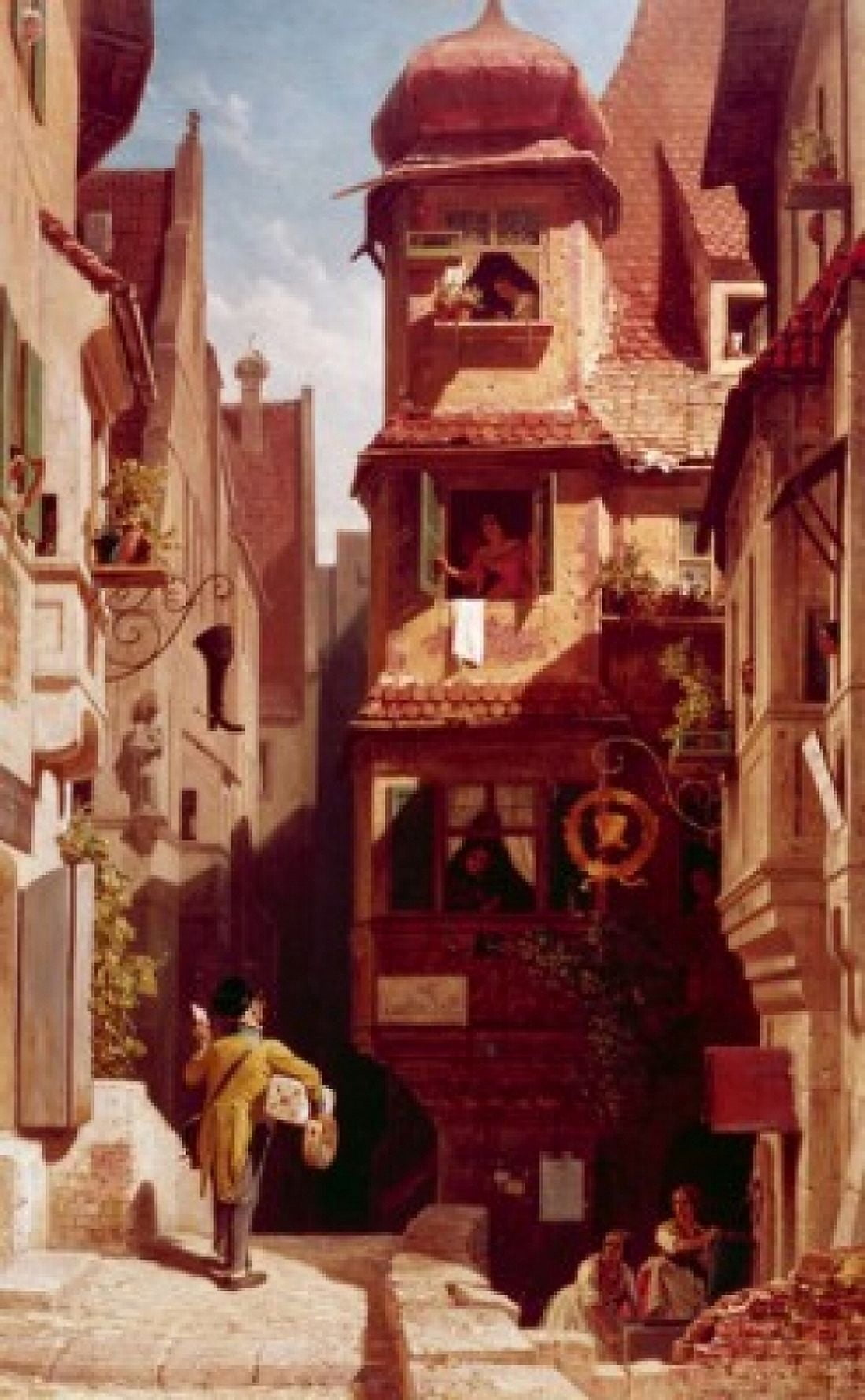 The Mailman in Rosenthal by Carl Spitzweg 1808-1885 Canvas Art - Carl Spitzweg (24 x 36)