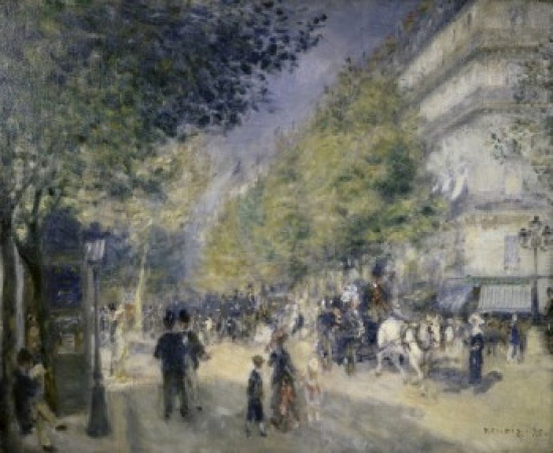 The Main Boulevards 1875 Pierre-Auguste Renoir (1841-1919French) McIlhenny Collection Philadelphia Canvas Art - Pierre Auguste Renoir (24 x 36)