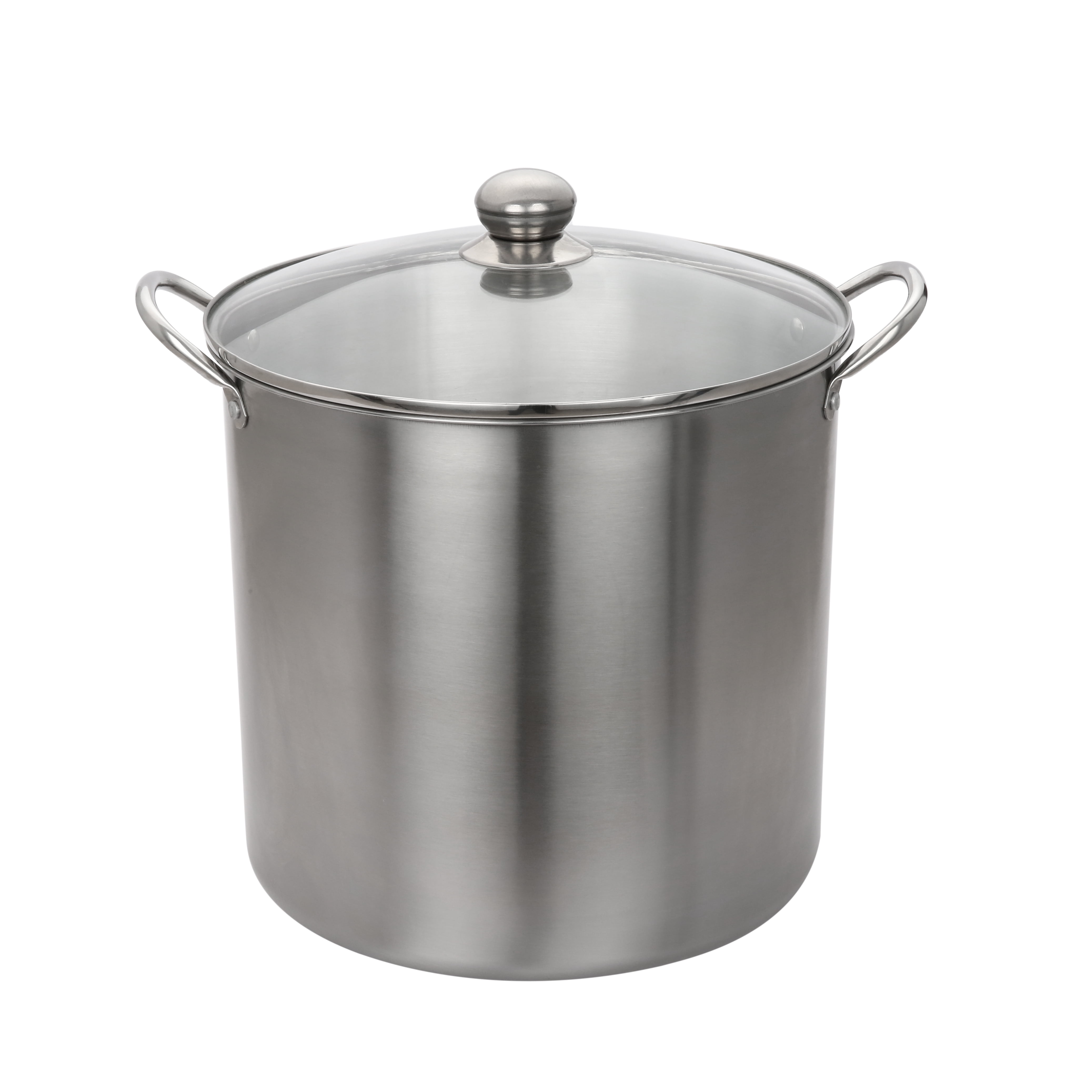Mainstays Stainless Steel 21.5 Qt Multi Use Water Bath Canner Tempered Glass Lid Silver Walmart