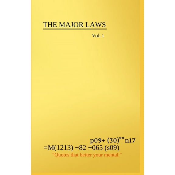 The Major Laws, (Paperback)