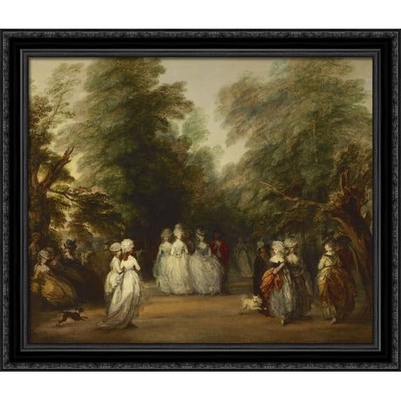 The Mall in St. James's Park 34x28 Large Black Ornate Wood Framed Canvas Art by Thomas Gainsborough