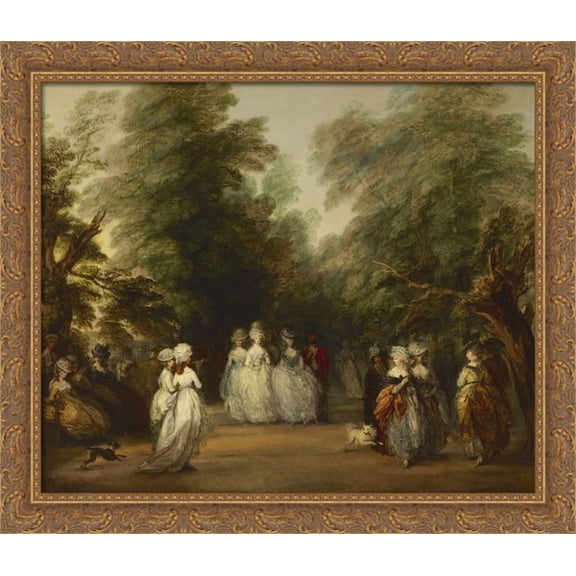 The Mall in St. James's Park 34x28 Large Gold Ornate Wood Framed Canvas Art by Thomas Gainsborough