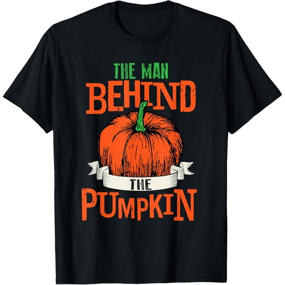 The Man Behind The Pumpkin Shirt Cool Halloween Costume Gift T-Shirt