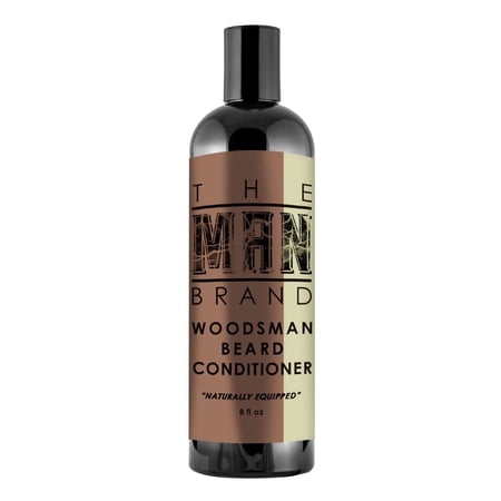 The Man Brand's Beard Conditioner with Castor Oil for Frizzy Beards (Woodsman - 8 oz)