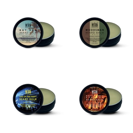 The Man Brand’s Leave-In Beard Balm Sample Pack or Men (Wolfpack - 4 Pack - 1 oz Each)