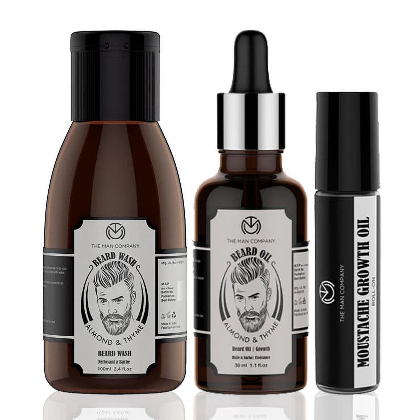 The Man Company Beard & Mooch Care Kit with Almond & Thyme Beard Oil