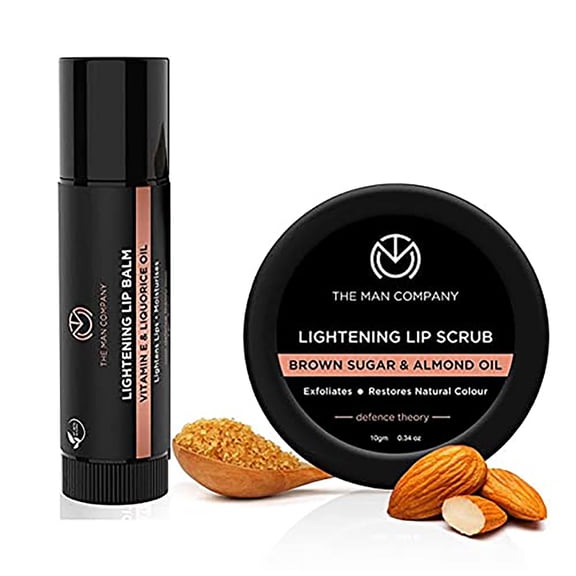 The Man Company Lip Care Combo with Lip Scrub & Lip Balm for Dry & Chapped Lips, 14gm