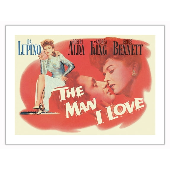 The Man I Love - Starring Ida Lupino - Directed by Raoul Walsh - Vintage Film Noir Movie Poster c.1946 - Bamboo Fine Art 290gsm Paper Print (Unframed) 18x24in